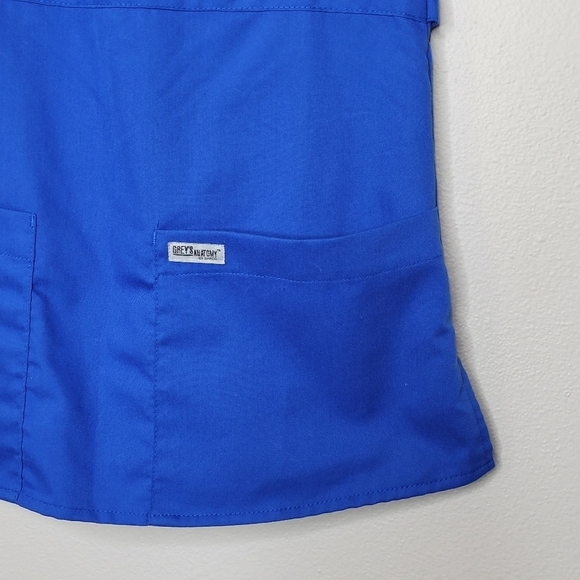 Barco‎ Greys Anatomy Blue Mock Wrap Scrub Top Size XS - Picture 5 of 7